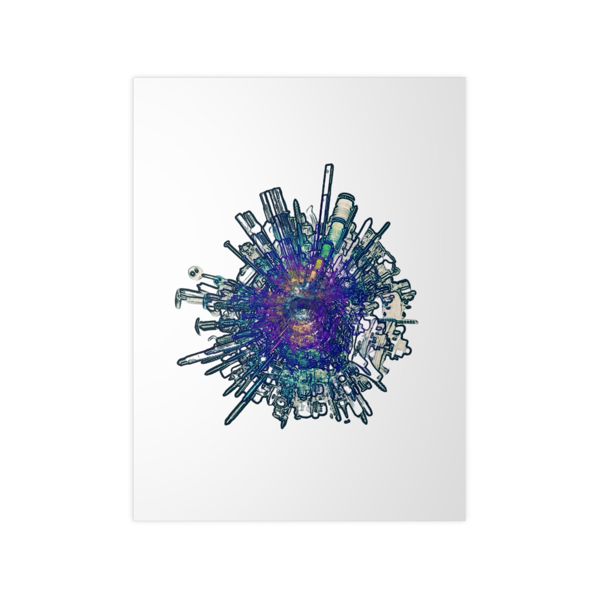TiHi Original “Abstract Tech” Photopaper Poster — Colorful Urban Nebula Wall Art