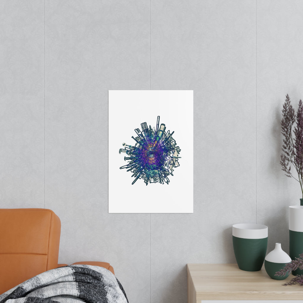 TiHi Original “Abstract Tech” Photopaper Poster — Colorful Urban Nebula Wall Art