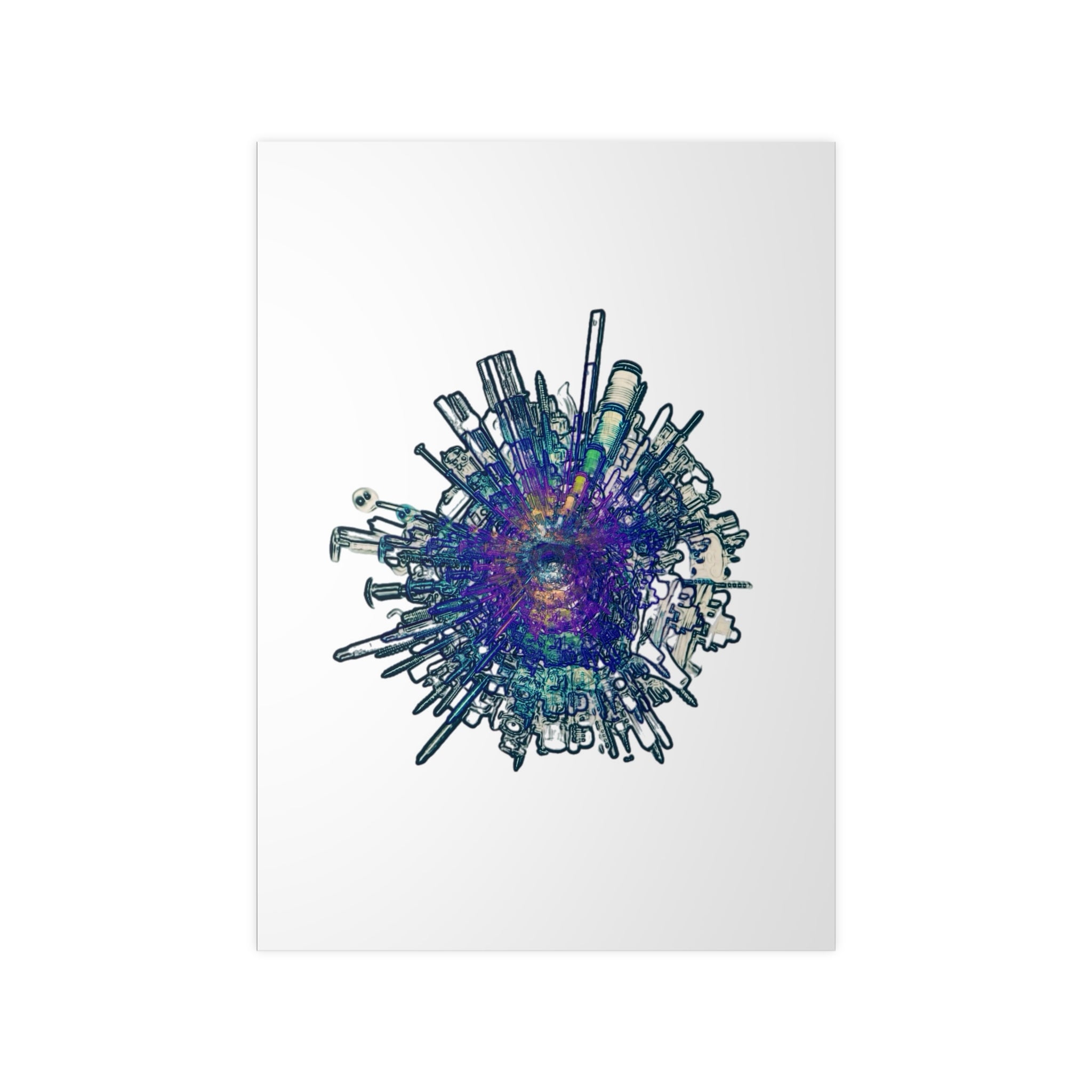 TiHi Original “Abstract Tech” Photopaper Poster — Colorful Urban Nebula Wall Art