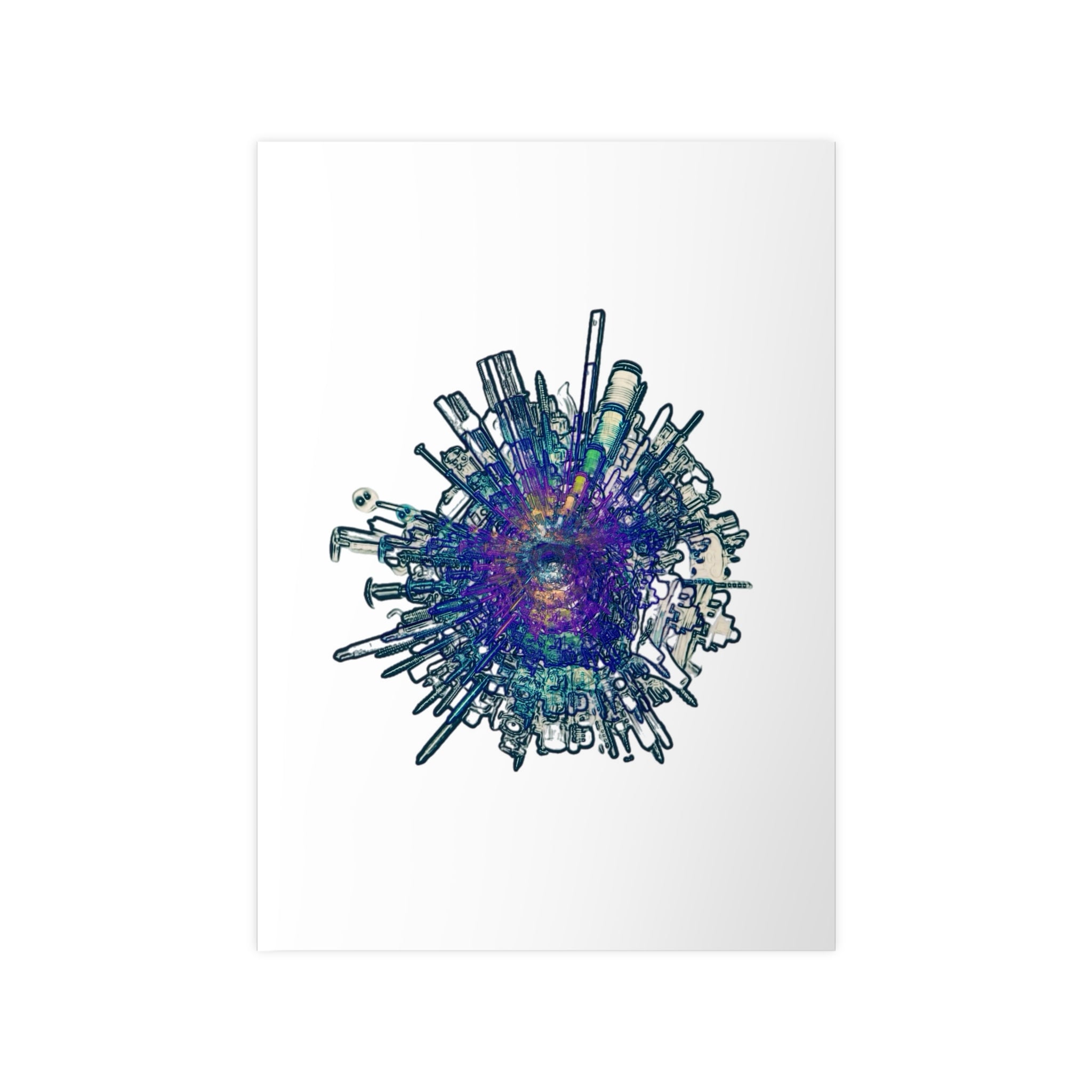 TiHi Original “Abstract Tech” Photopaper Poster — Colorful Urban Nebula Wall Art