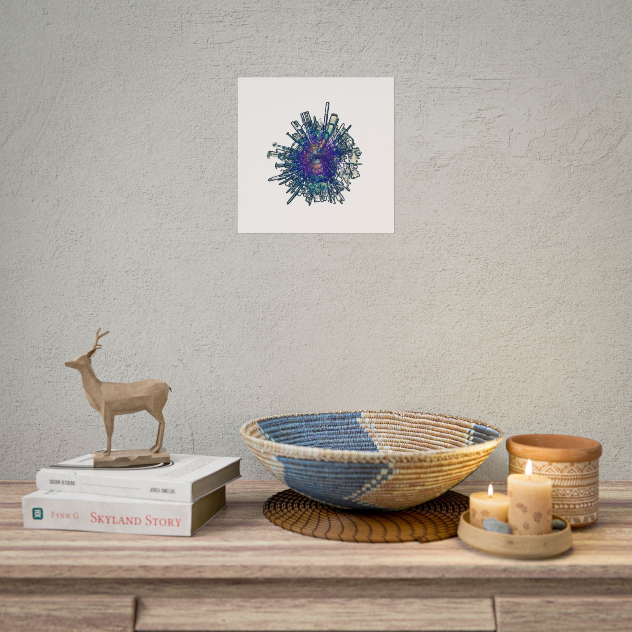 TiHi Original “Abstract Tech” Poster — Colourful Modern Wall Art (Rolled)