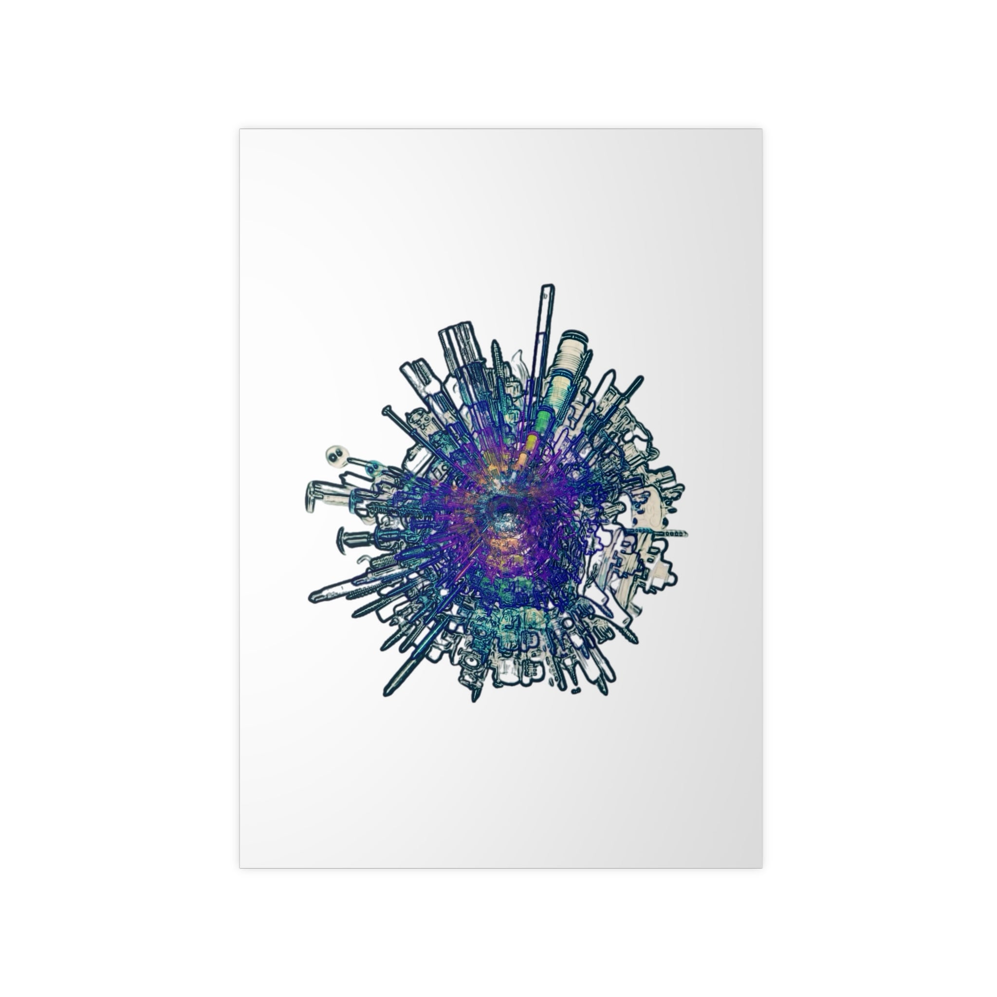 TiHi Original “Abstract Tech” Photopaper Poster — Colorful Urban Nebula Wall Art