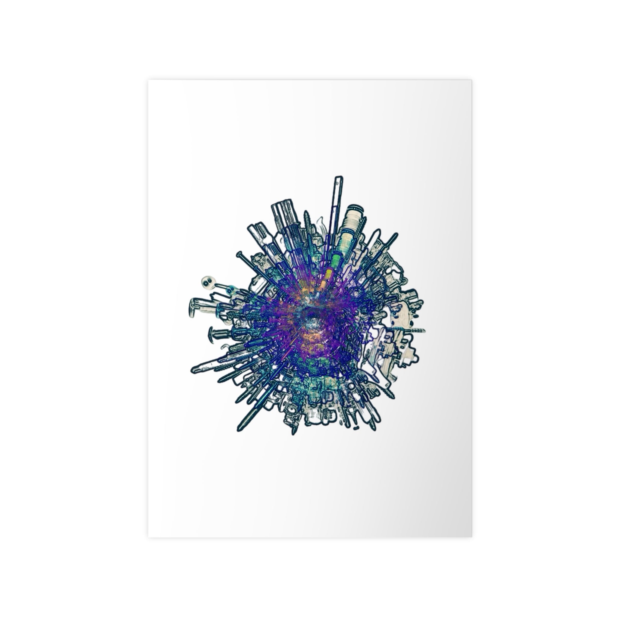 TiHi Original “Abstract Tech” Photopaper Poster — Colorful Urban Nebula Wall Art
