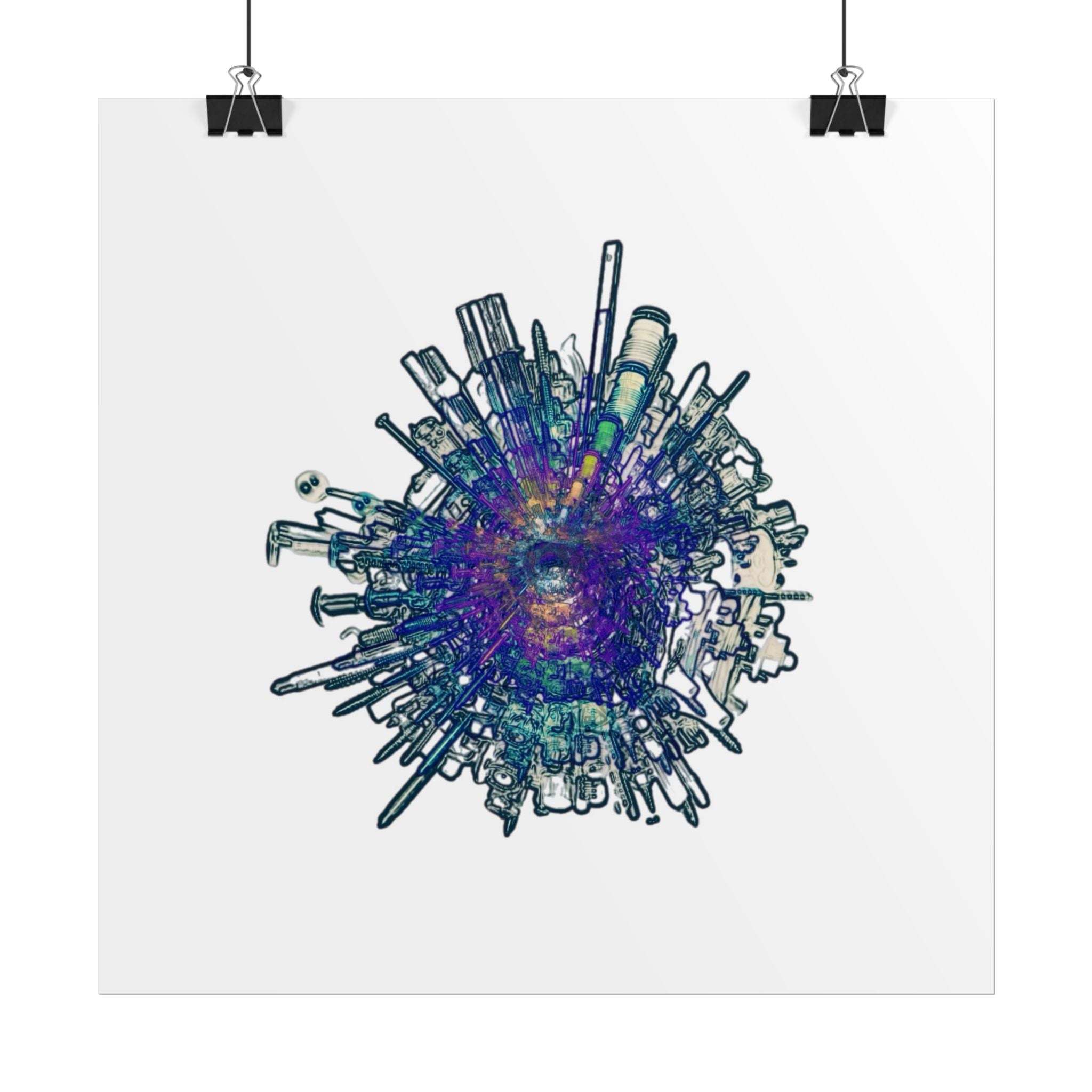 TiHi Original “Abstract Tech” Poster — Colourful Modern Wall Art (Rolled)