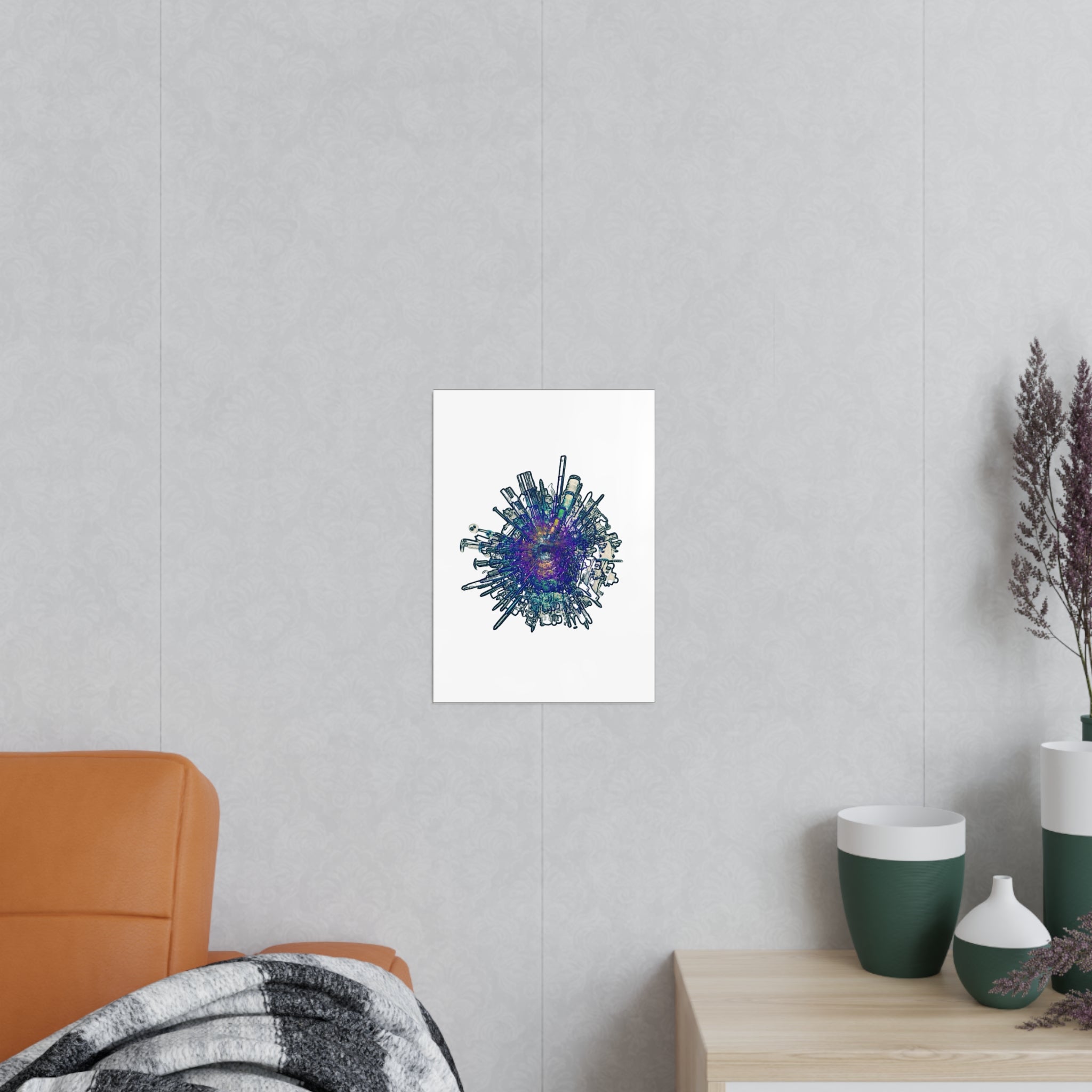 TiHi Original “Abstract Tech” Photopaper Poster — Colorful Urban Nebula Wall Art
