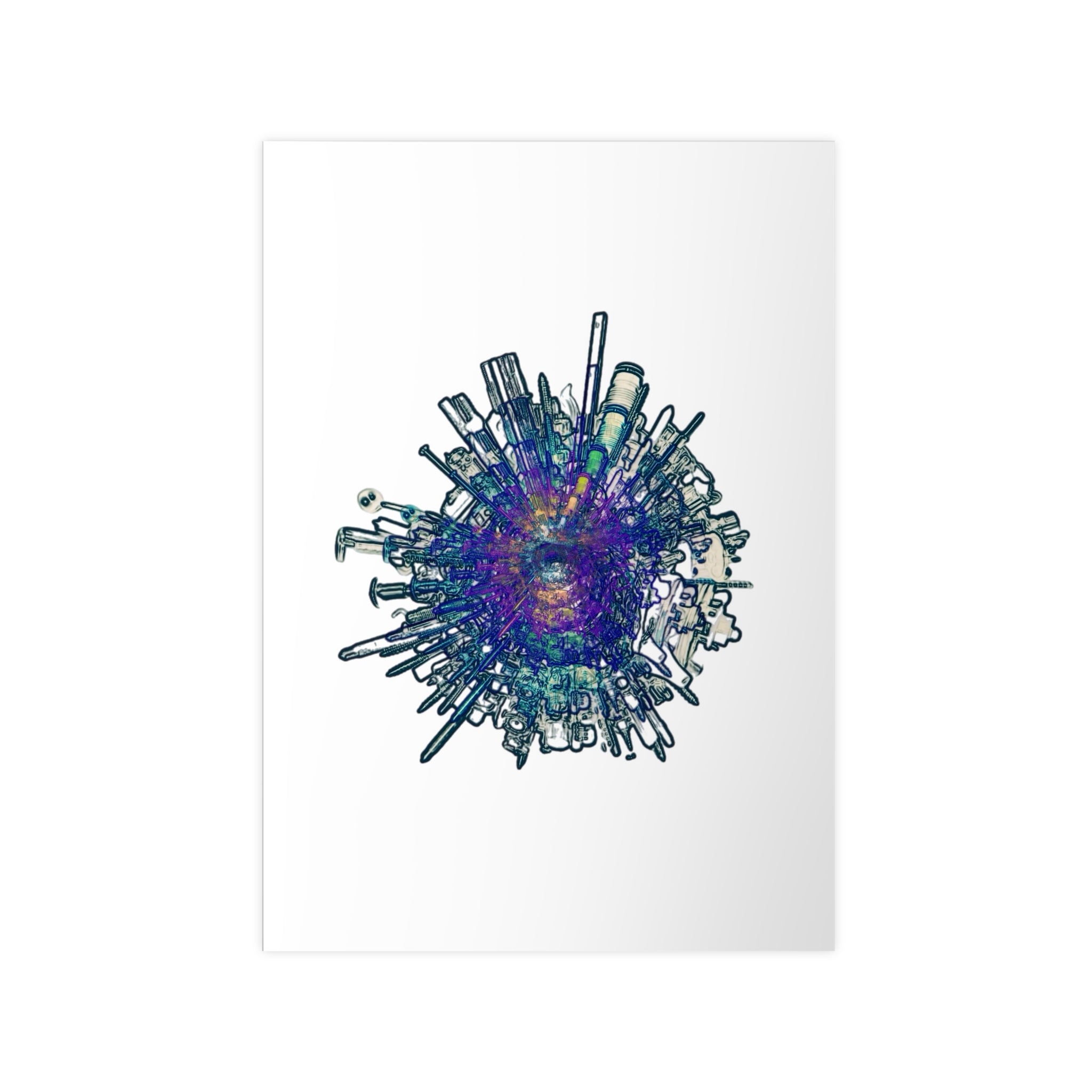 TiHi Original “Abstract Tech” Photopaper Poster — Colorful Urban Nebula Wall Art