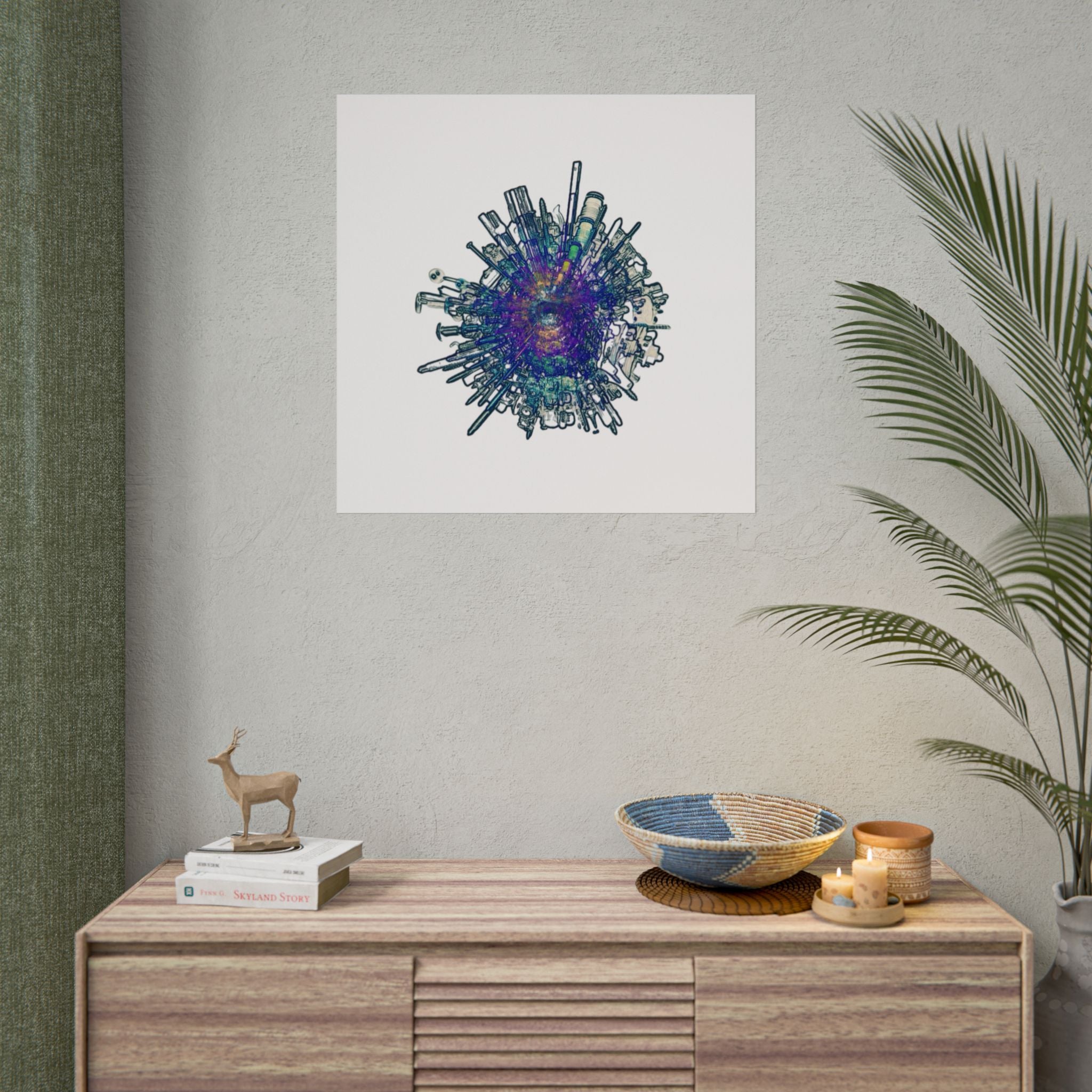 TiHi Original “Abstract Tech” Poster — Colourful Modern Wall Art (Rolled)