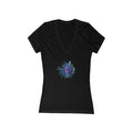 TiHi Original “Abstract Tech” V-Neck Tee — Women's Deep V Short Sleeve