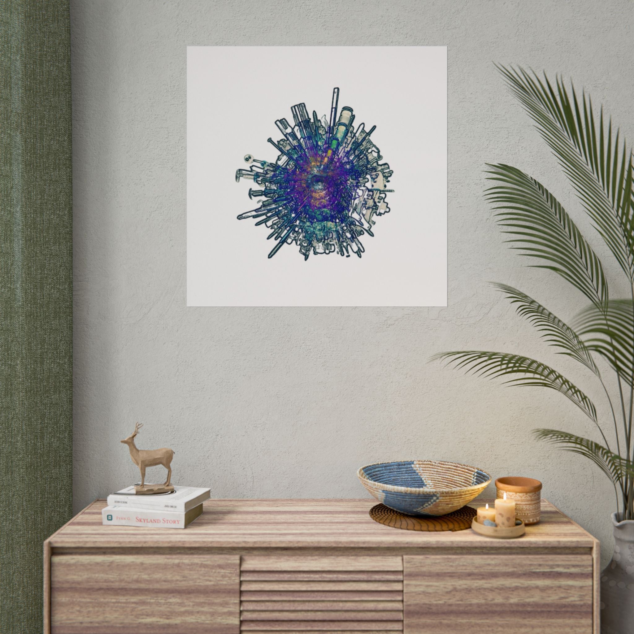 TiHi Original “Abstract Tech” Poster — Colourful Modern Wall Art (Rolled)