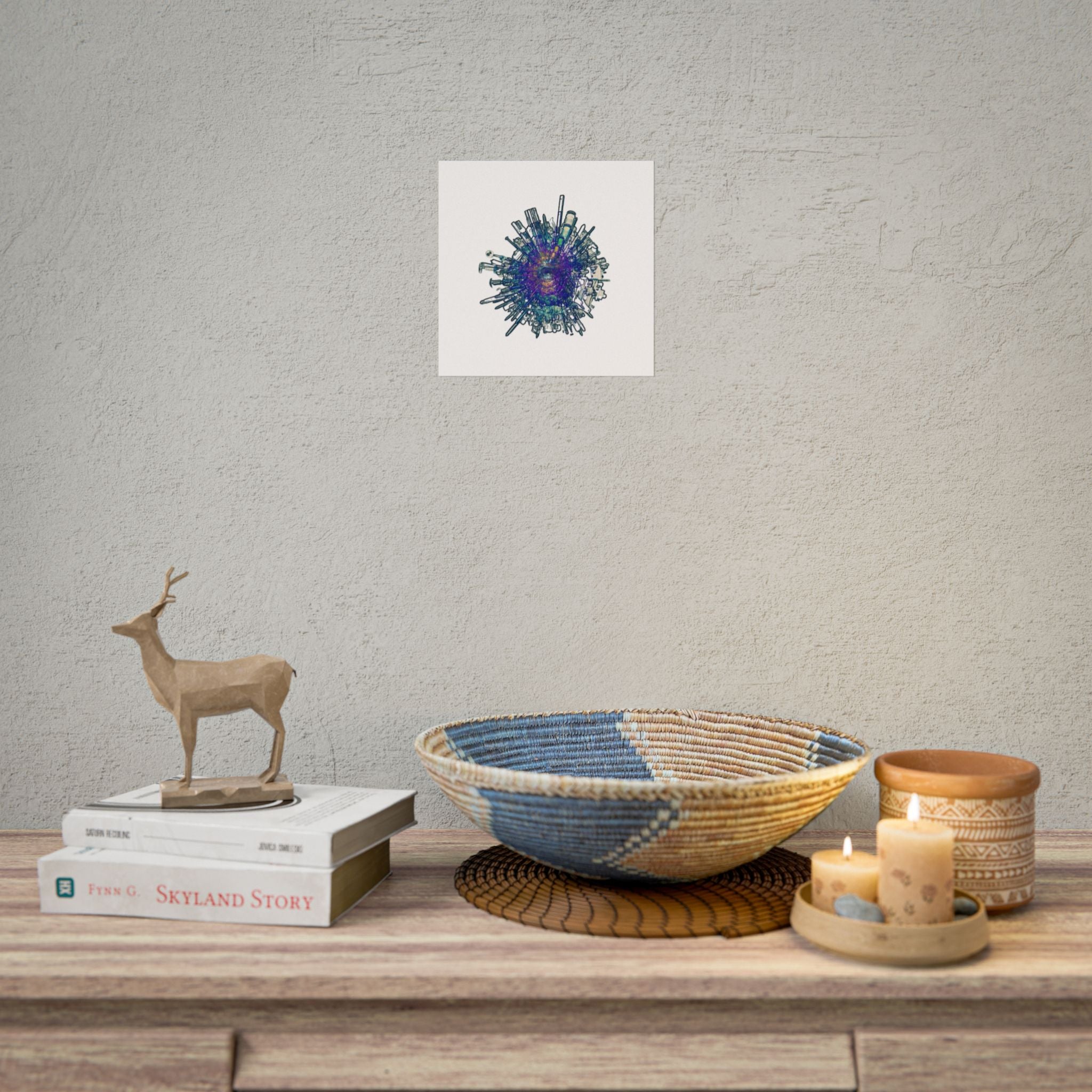 TiHi Original “Abstract Tech” Poster — Colourful Modern Wall Art (Rolled)