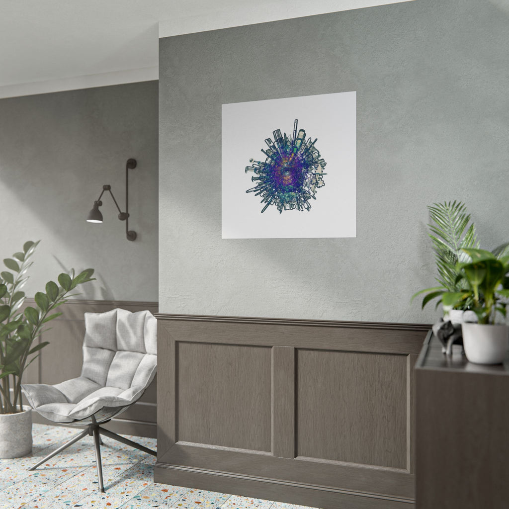 TiHi Original “Abstract Tech” Poster — Colourful Modern Wall Art (Rolled)
