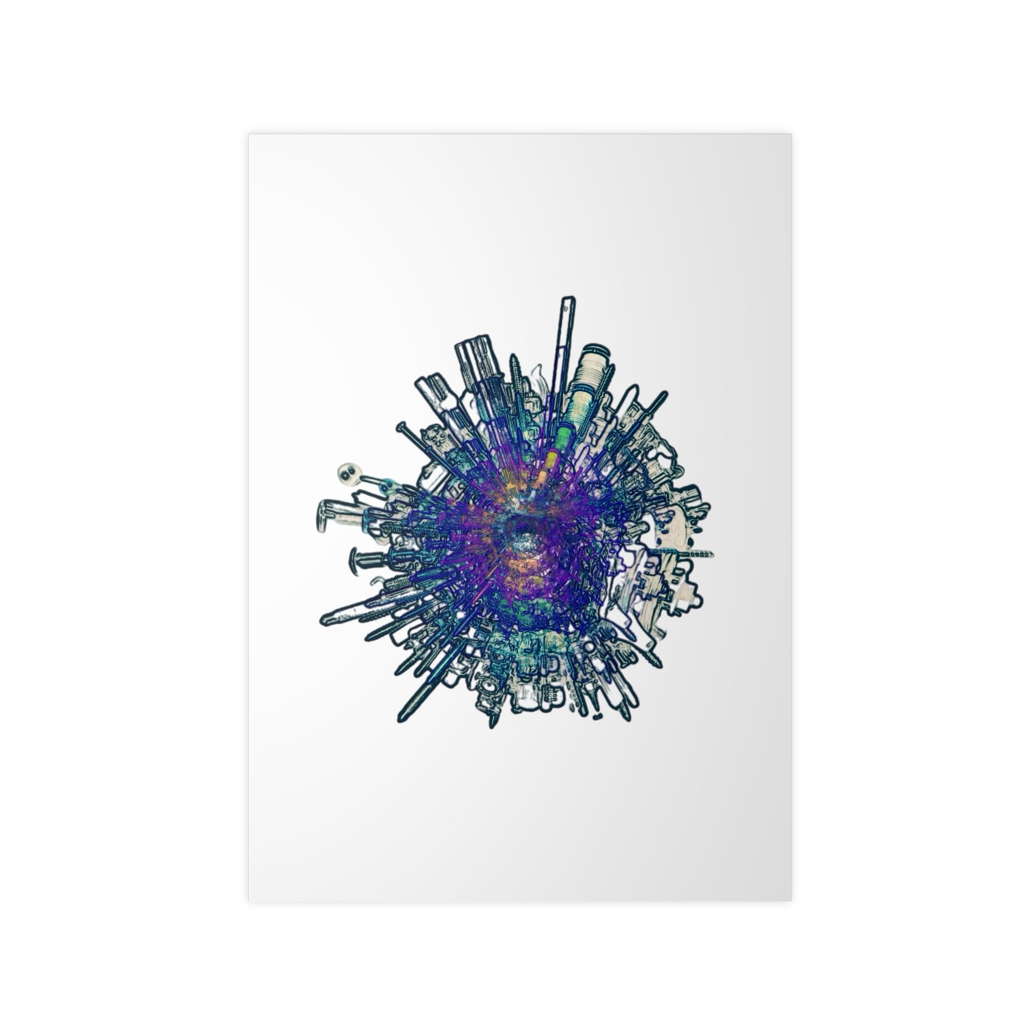 TiHi Original “Abstract Tech” Photopaper Poster — Colorful Urban Nebula Wall Art