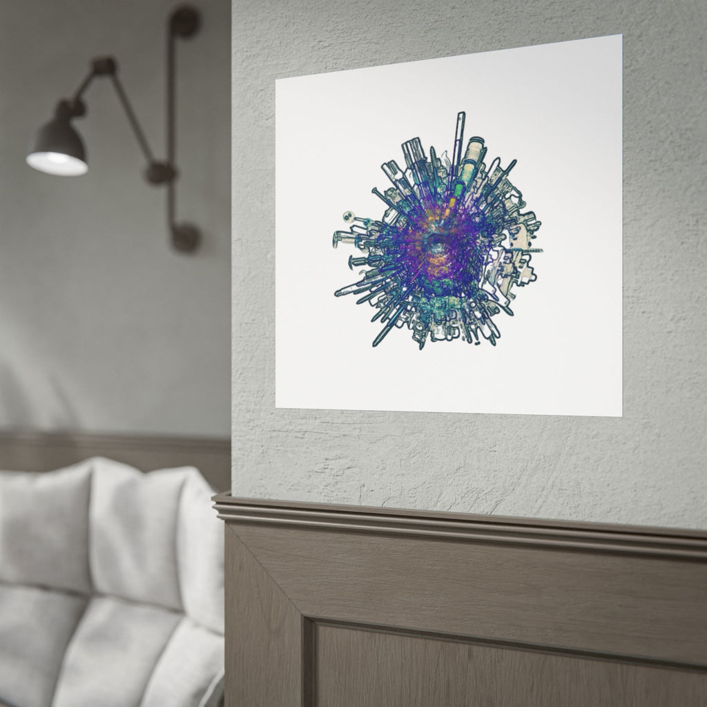 TiHi Original “Abstract Tech” Poster — Colourful Modern Wall Art (Rolled)