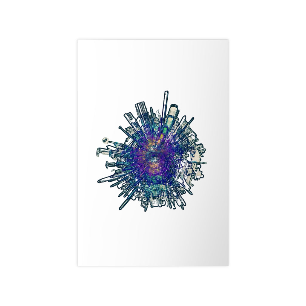 TiHi Original “Abstract Tech” Photopaper Poster — Colorful Urban Nebula Wall Art