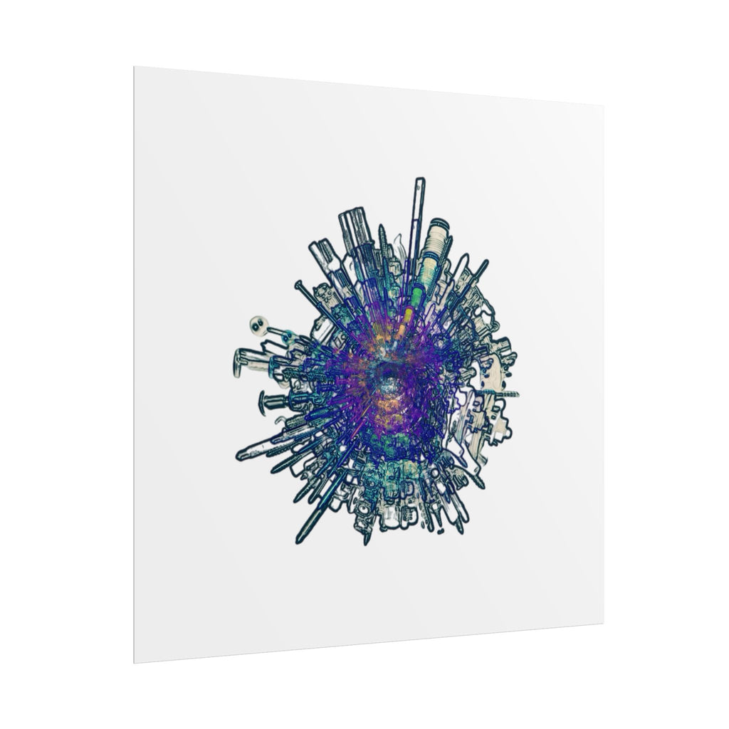 TiHi Original “Abstract Tech” Poster — Colourful Modern Wall Art (Rolled)