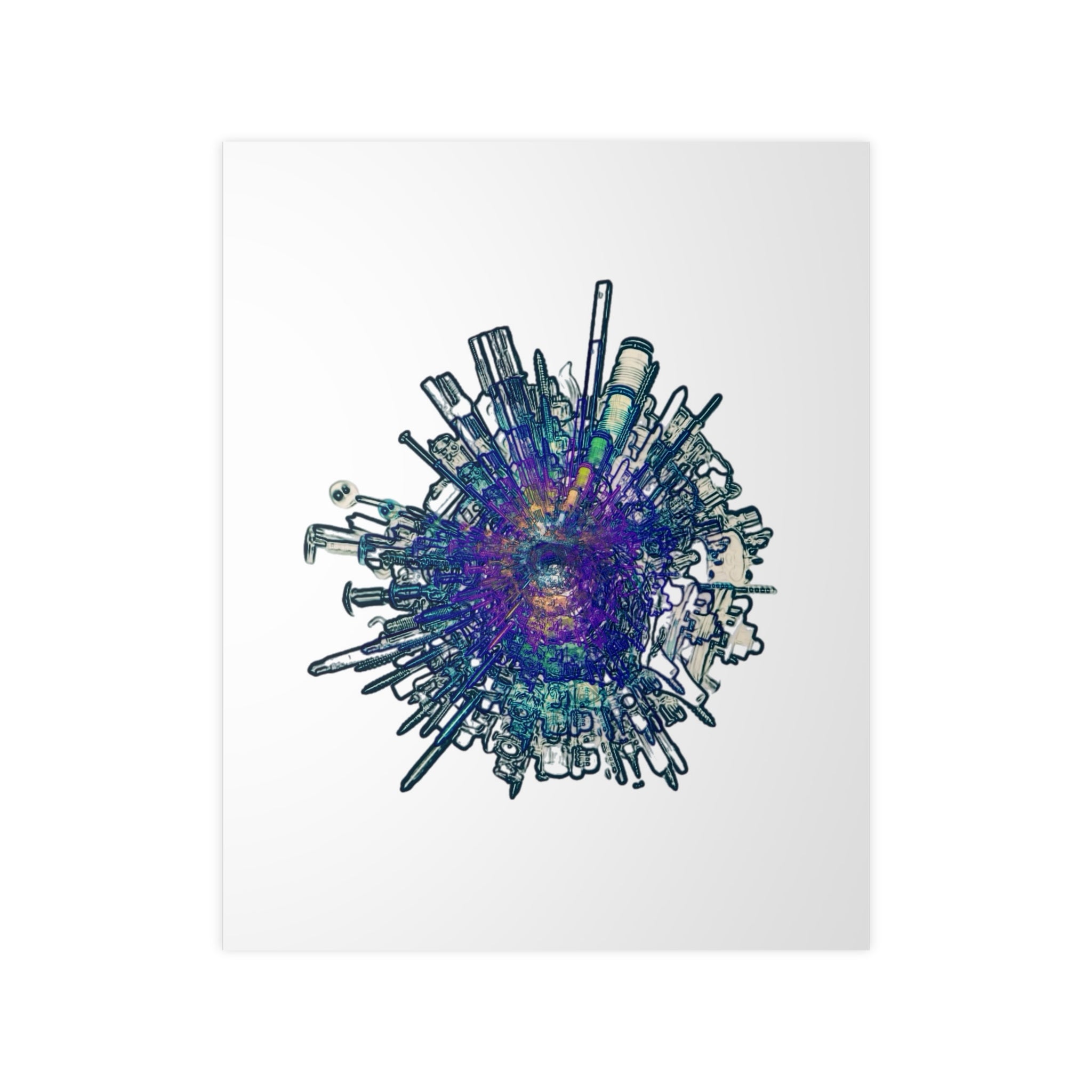 TiHi Original “Abstract Tech” Photopaper Poster — Colorful Urban Nebula Wall Art