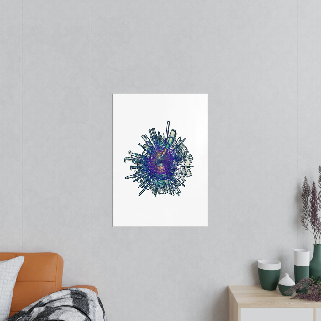 TiHi Original “Abstract Tech” Photopaper Poster — Colorful Urban Nebula Wall Art