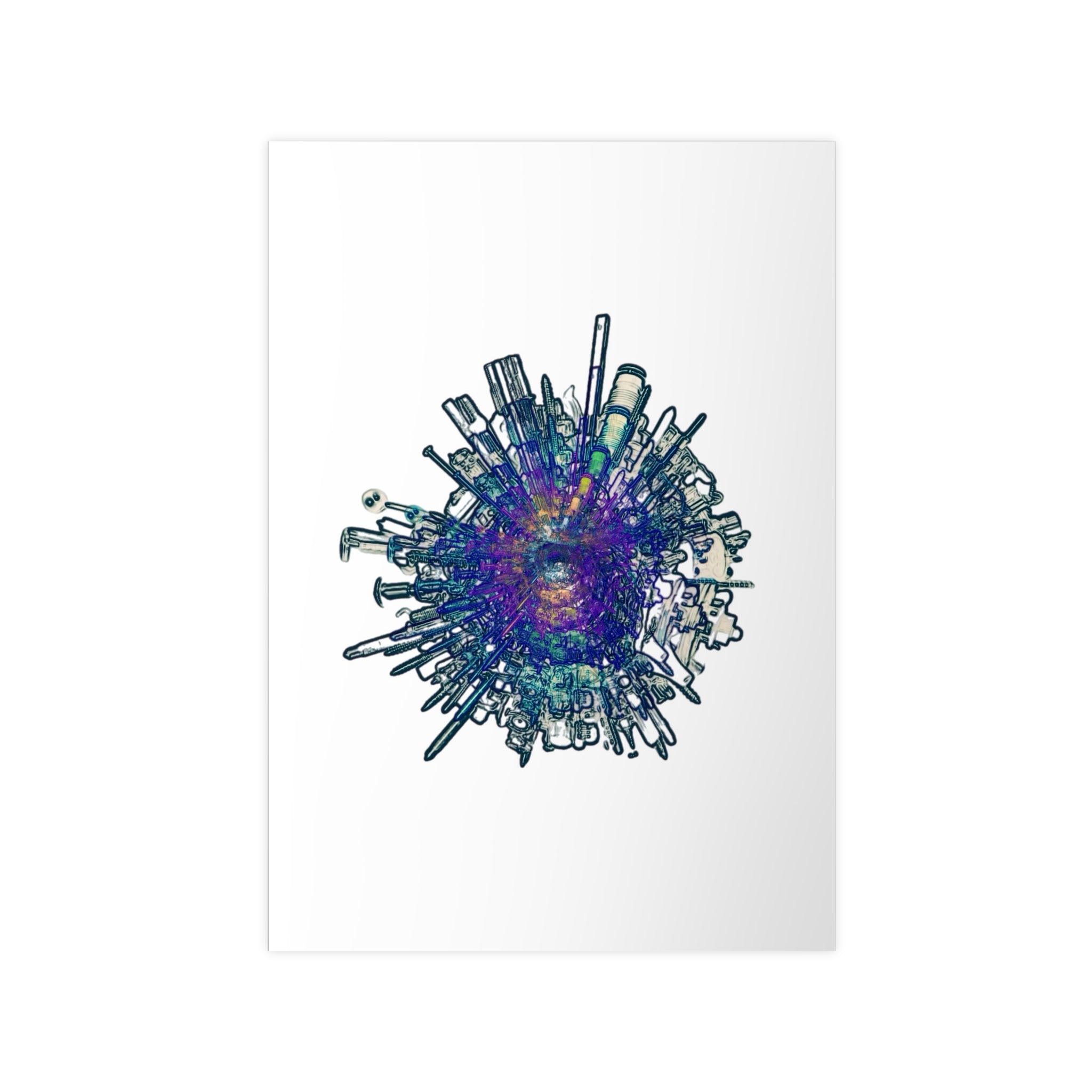 TiHi Original “Abstract Tech” Photopaper Poster — Colorful Urban Nebula Wall Art