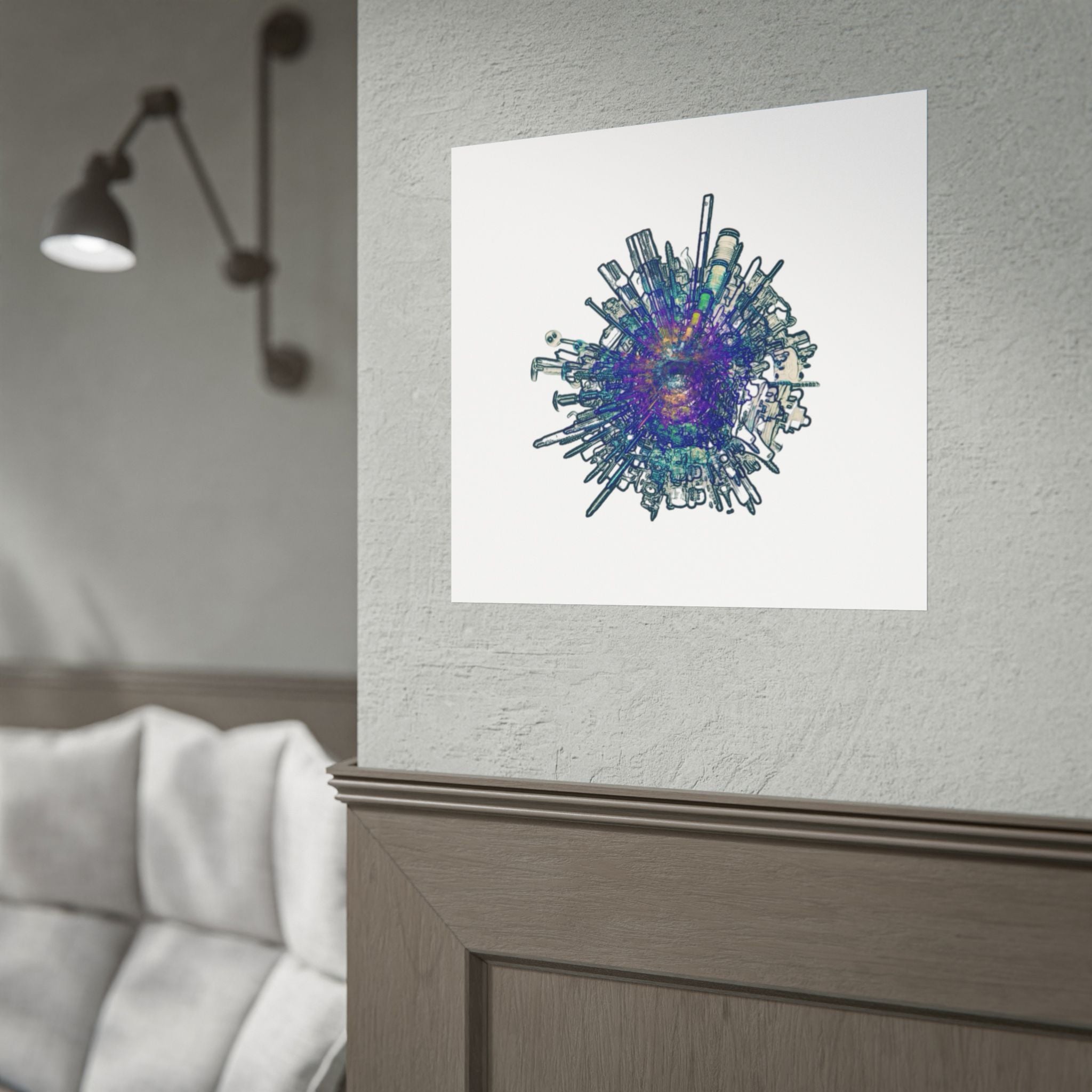TiHi Original “Abstract Tech” Poster — Colourful Modern Wall Art (Rolled)
