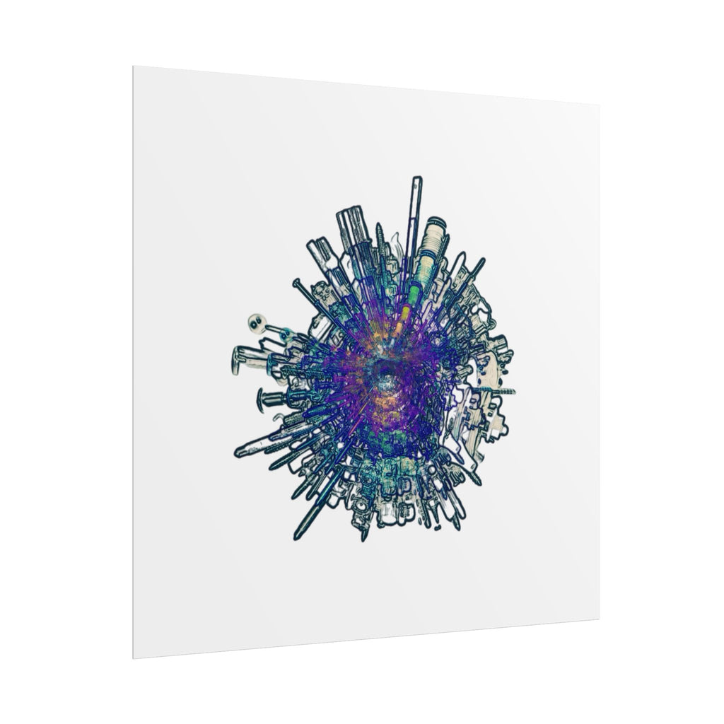 TiHi Original “Abstract Tech” Poster — Colourful Modern Wall Art (Rolled)