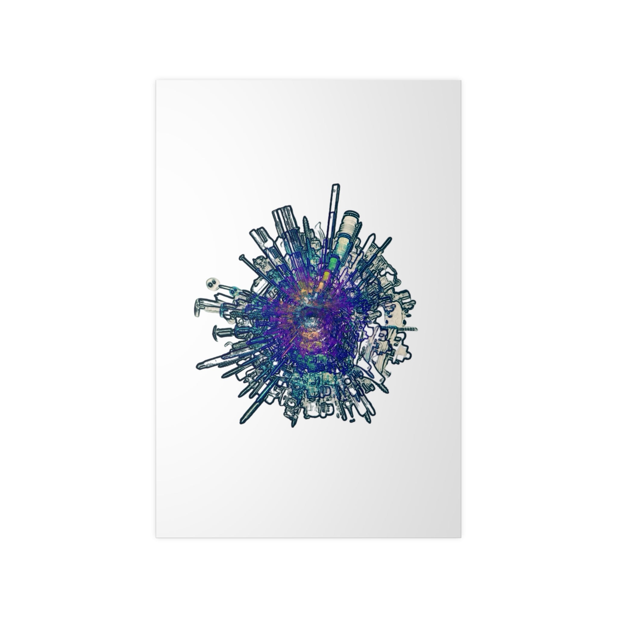TiHi Original “Abstract Tech” Photopaper Poster — Colorful Urban Nebula Wall Art