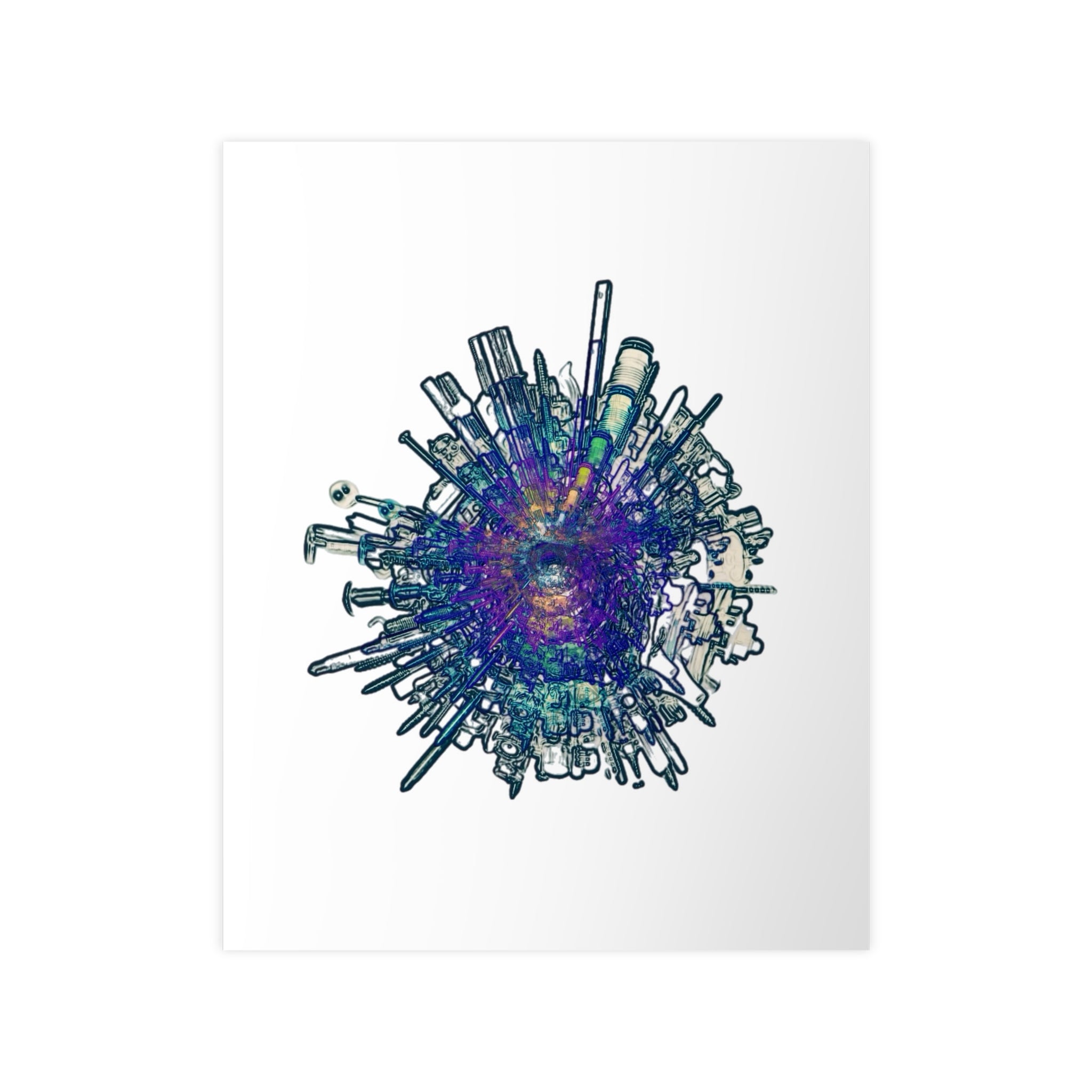 TiHi Original “Abstract Tech” Photopaper Poster — Colorful Urban Nebula Wall Art