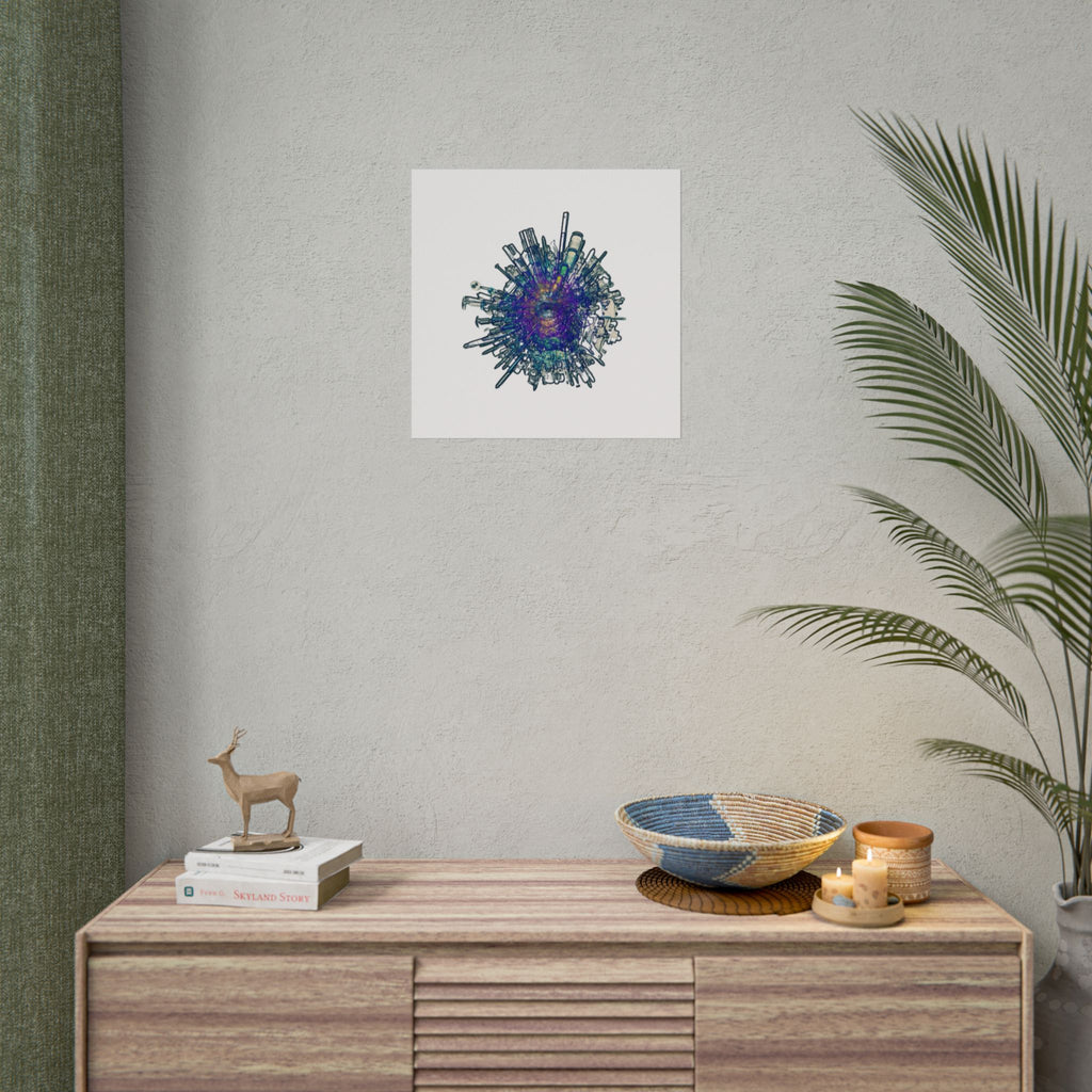 TiHi Original “Abstract Tech” Poster — Colourful Modern Wall Art (Rolled)