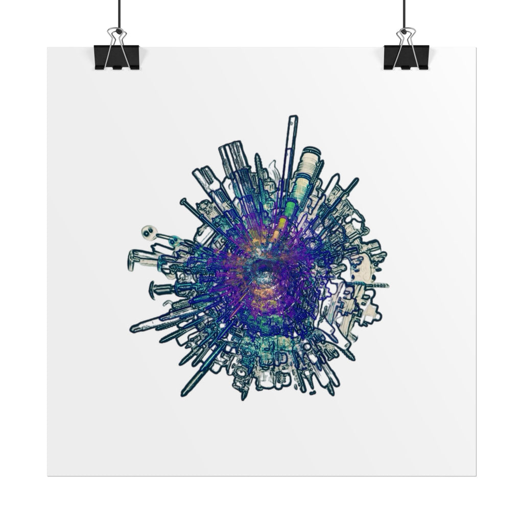 TiHi Original “Abstract Tech” Poster — Colourful Modern Wall Art (Rolled)
