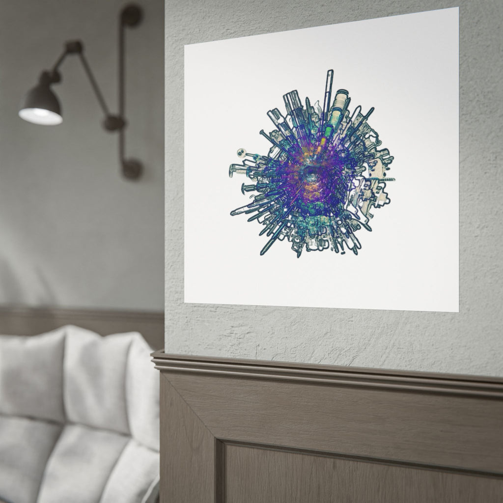 TiHi Original “Abstract Tech” Poster — Colourful Modern Wall Art (Rolled)