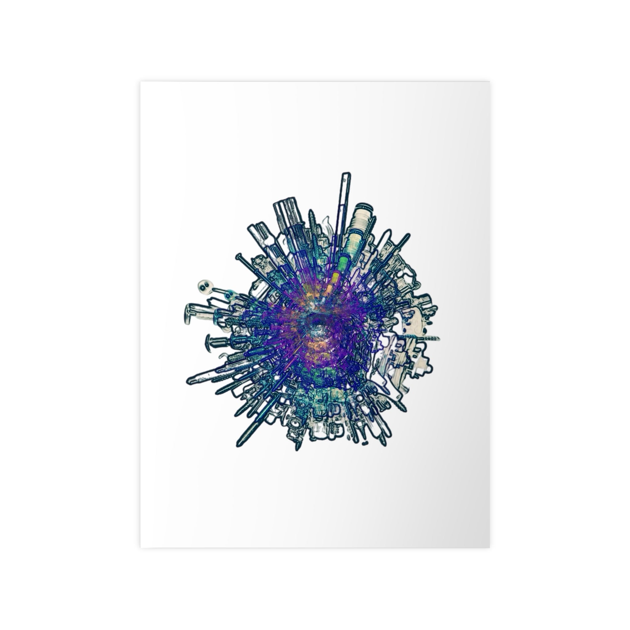 TiHi Original “Abstract Tech” Photopaper Poster — Colorful Urban Nebula Wall Art