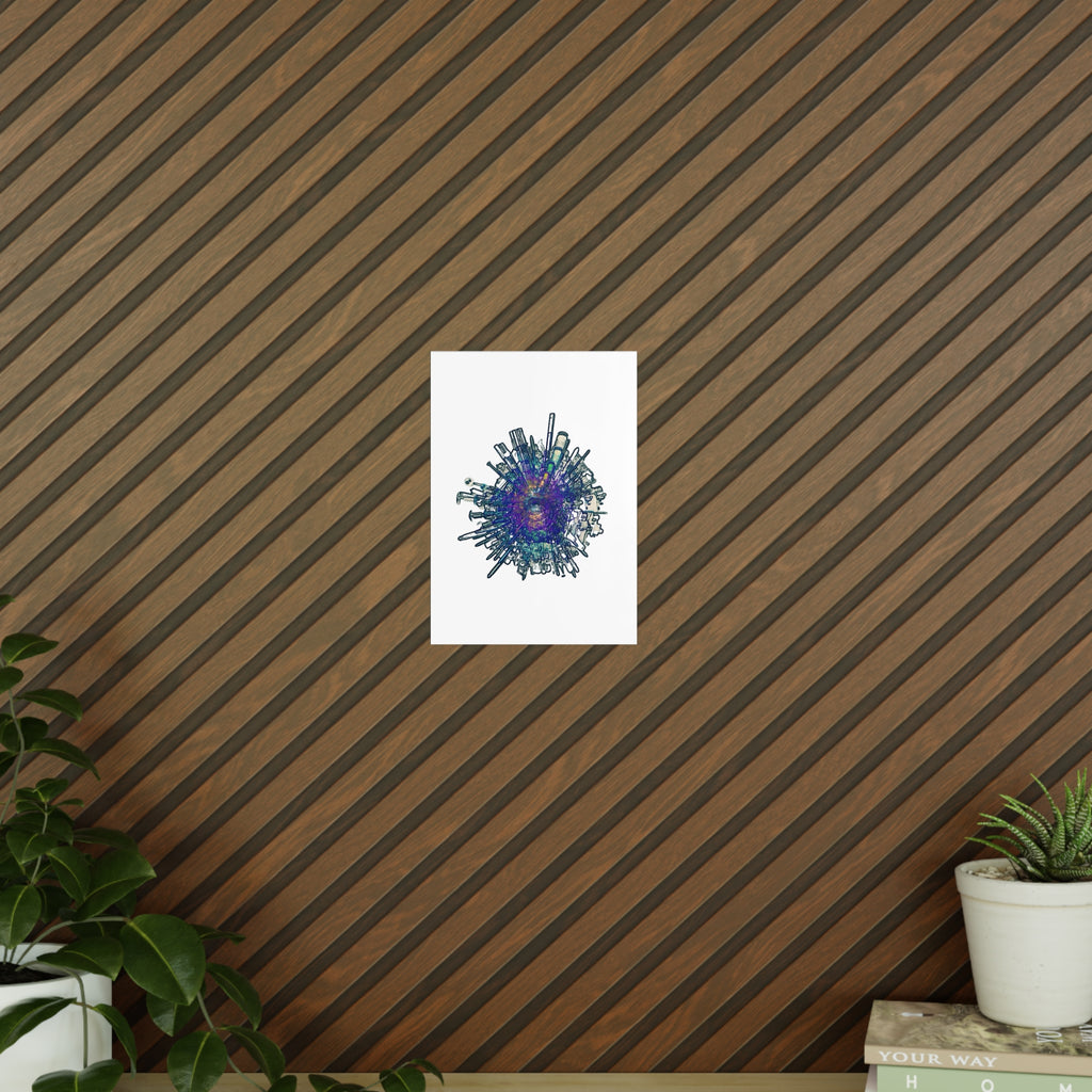 TiHi Original “Abstract Tech” Photopaper Poster — Colorful Urban Nebula Wall Art