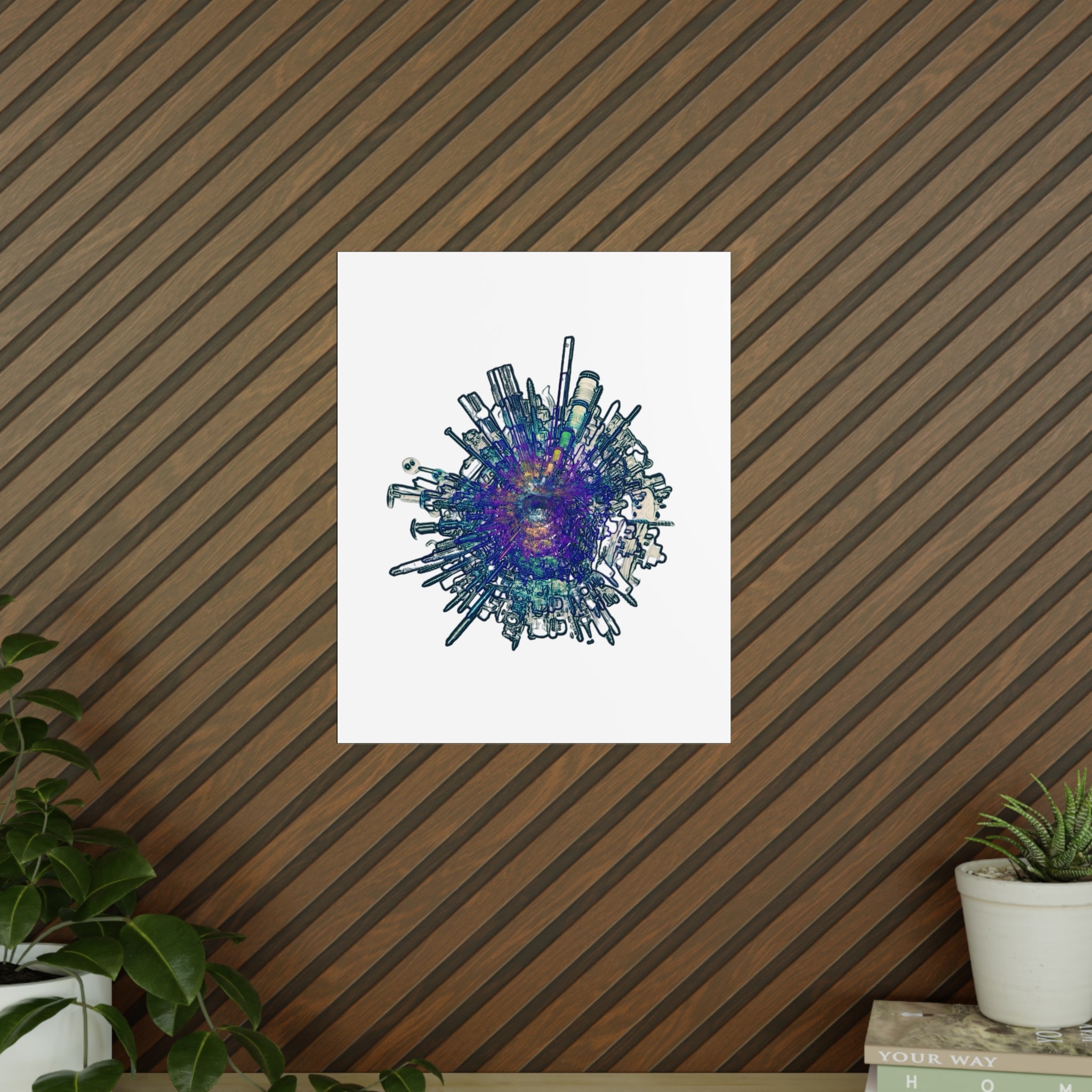 TiHi Original “Abstract Tech” Photopaper Poster — Colorful Urban Nebula Wall Art