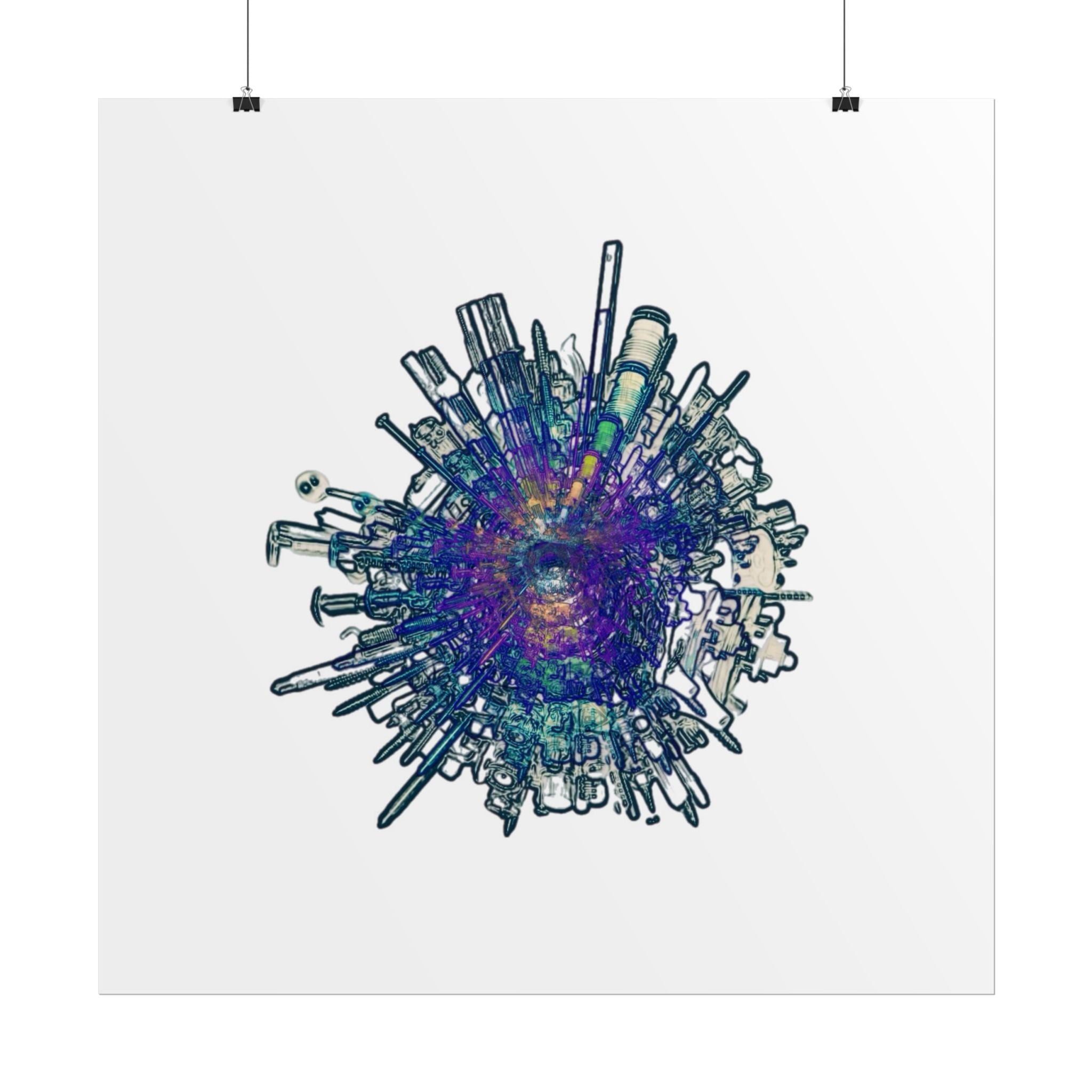 TiHi Original “Abstract Tech” Poster — Colourful Modern Wall Art (Rolled)